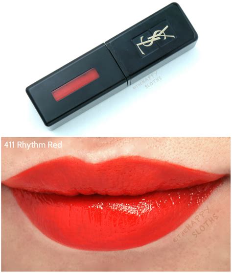 ysl 411 rhythm red|YSL Rhythm Red (411) Vinyl Cream Lip Stain Review.